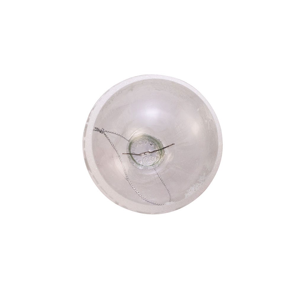 Kurt Adler 80MM Clear with White Tree Design Glass Ball Ornaments, 6 Piece Box